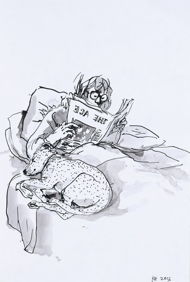 "Aubade 3" Scenes from a Dog's Life, 2016 by Kristin Headlam
Courtesy the artist and Charles Nodrum Gallery