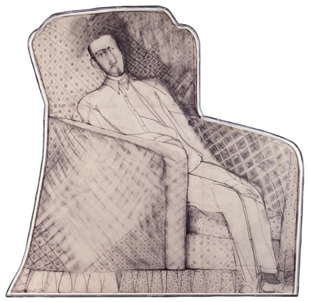 Self portrait in Father&rsquo;s Chair, 1967