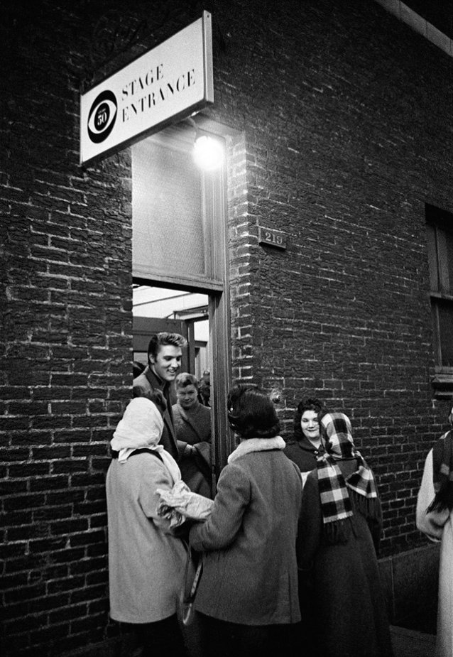 Elvis at Stage Door, CBS Studio 50, New York City.
March 17, 1956