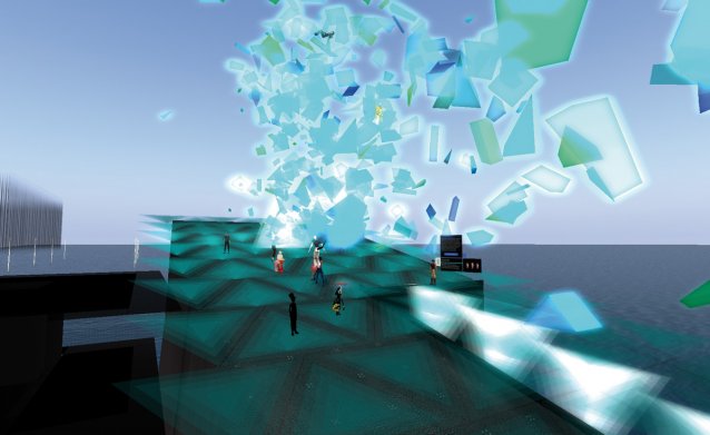 Artists and guests at the
doppelgnger exhibition
launch on Portrait Island