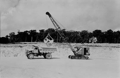 Phosphate mining and loading, 1973 Phosphate mining and loading, 1973