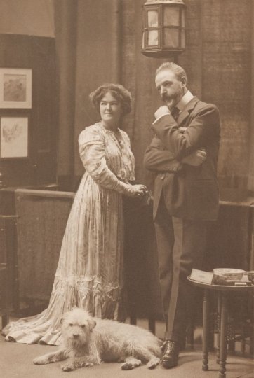 Arthur Streeton, Nora Streeton (nee Clench) and Pat, the dog