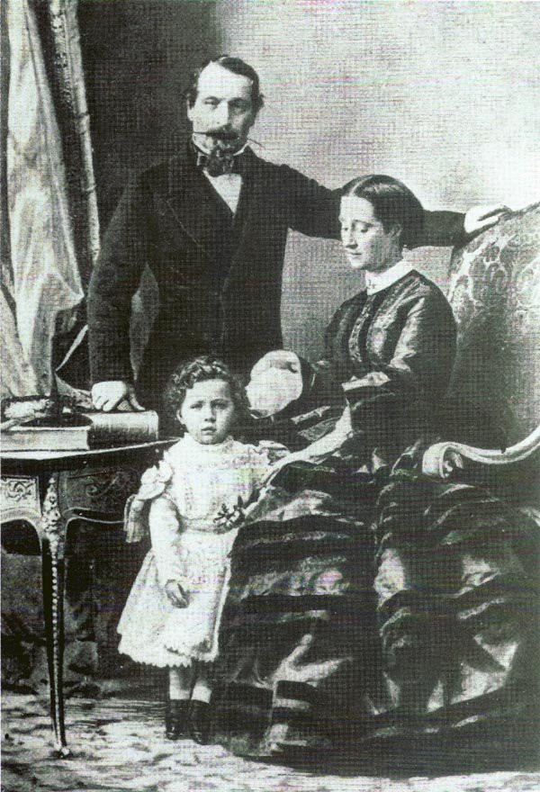 Emperor Napoleon III and Empress Eug&eacute;nie with their only son.
