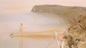 Artist and wife near Arthurs Seat, 1969
