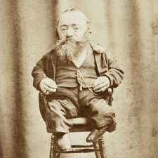 At the Pantechnetheca, Exhibition, Eastern Arcade, Dominick Sonsee, the smallest man in the world At the Pantechnetheca, Exhibition, Eastern Arcade, Dominick Sonsee, the smallest man in the world