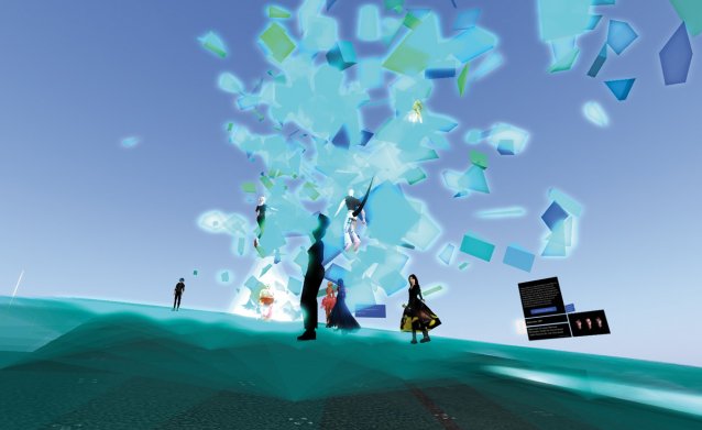 Artists and guests at the
doppelgnger exhibition
launch on Portrait Island