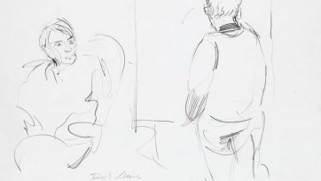 Sketch of Clifton Pugh painting John Perceval Sketch of Clifton Pugh painting John Perceval