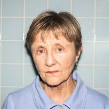 Helen Garner in her kitchen, 2018 by Mia McDonald Helen Garner in her kitchen, 2018 by Mia McDonald