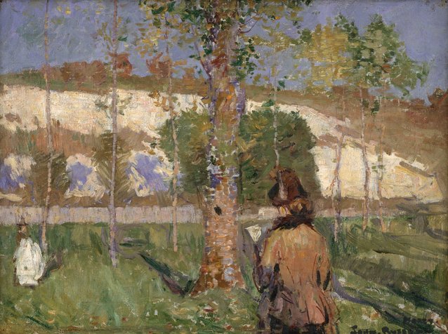 Madame Sisley on the banks of the Loing
at Moret, 1887